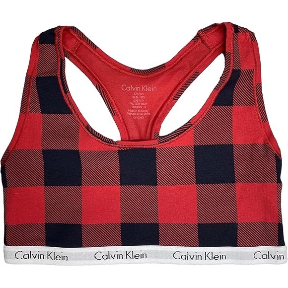 Calvin Klein Other - Calvin Klein Red and Black Plaid Sports Bra - Small
